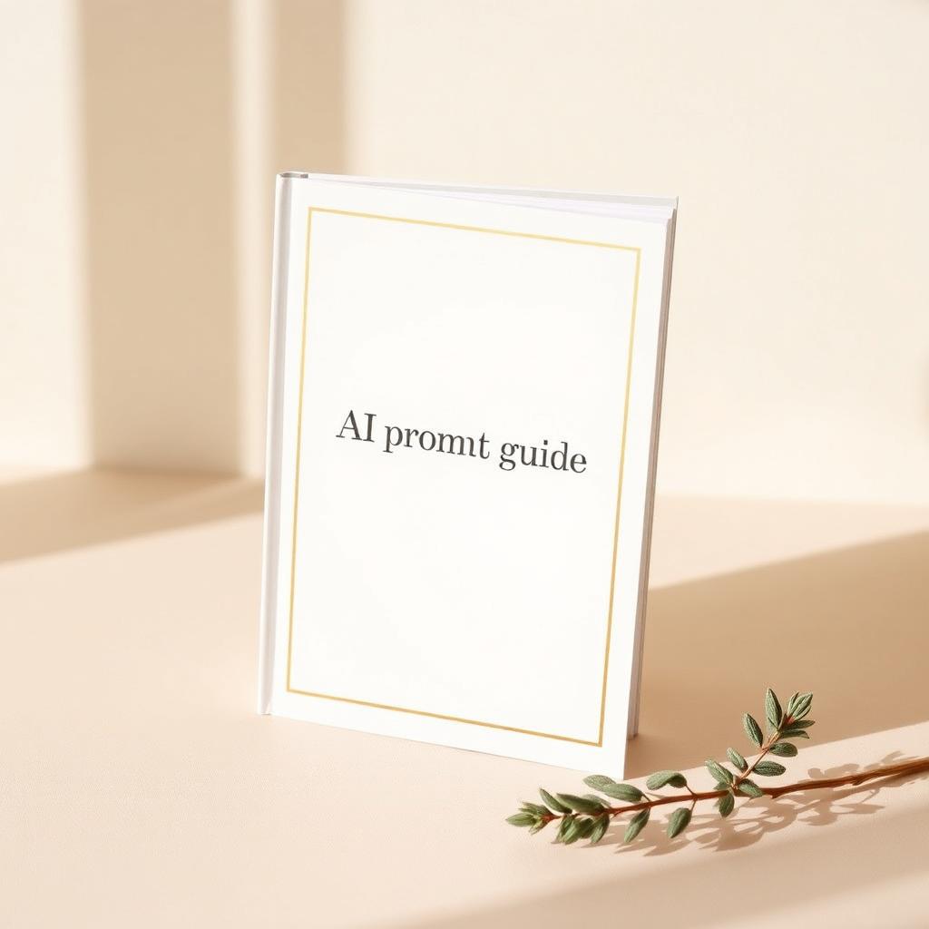 A cream guide with a thin gold border standing beside a sage sprig